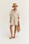 Thea Pleated Linen Mini Dress