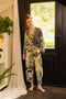 Theatre of Dreams Boho Linen Cropped Artist Pants with Swan-Pants-Market of Stars-length 86cm/34" waist (stretched) 104cm/41" around waist (unstretched) 84cm/32" hips 117cm/46".-Urbanheer
