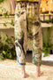 Theatre of Dreams Boho Linen Cropped Artist Pants with Swan-Pants-Market of Stars-length 86cm/34" waist (stretched) 104cm/41" around waist (unstretched) 84cm/32" hips 117cm/46".-Urbanheer