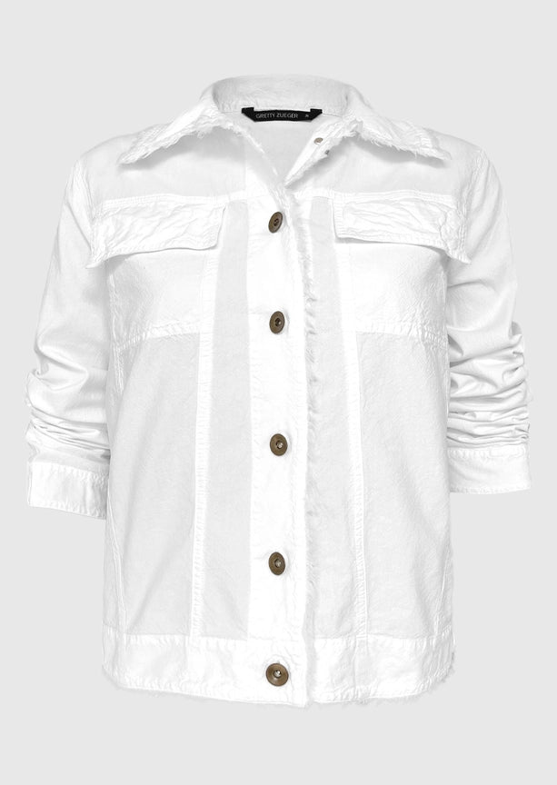 Theressa Cotton Jacket-Jacket-Gretty Zueger-S-White-Urbanheer