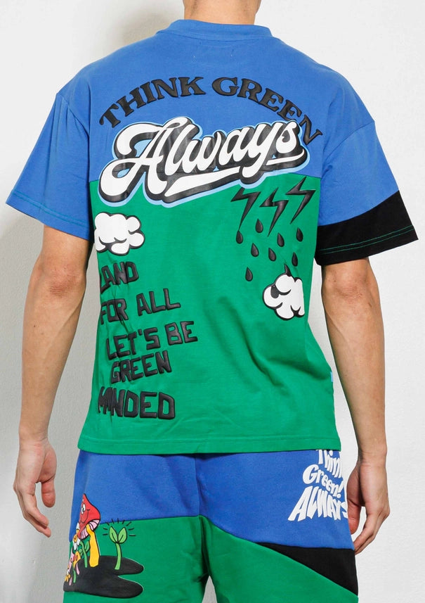 Think Green Cut&Sew Graphic Tee-Tee-First Row-S-Green-Urbanheer