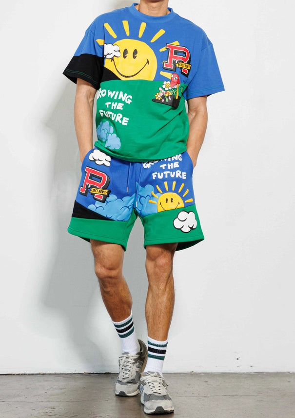 Think Green Cut&Sew Graphic Tee-Tee-First Row-S-Green-Urbanheer