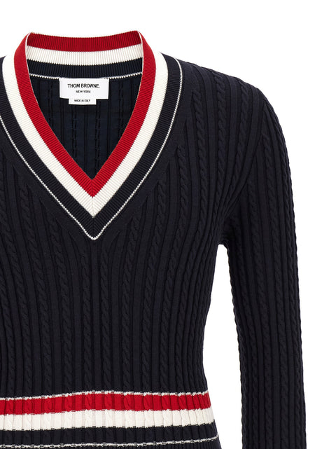 Thom Browne Rwb Intarsia Sweater