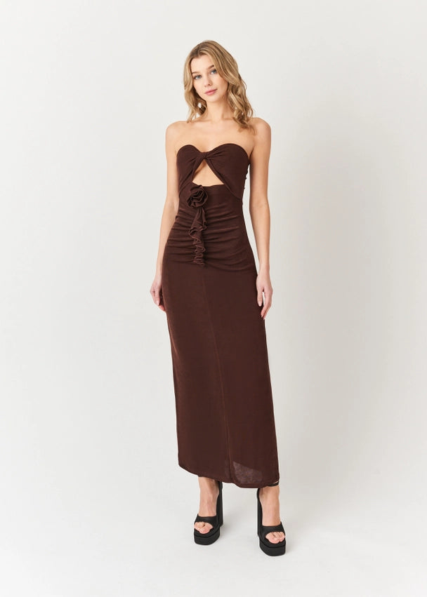 Tia Strapless Front Cut Out Maxi Dress from Amy Lynn exclusive at Urbanheer Tia Strapless Front Cut Out Maxi Dress from Amy Lynn exclusive at Urbanheer