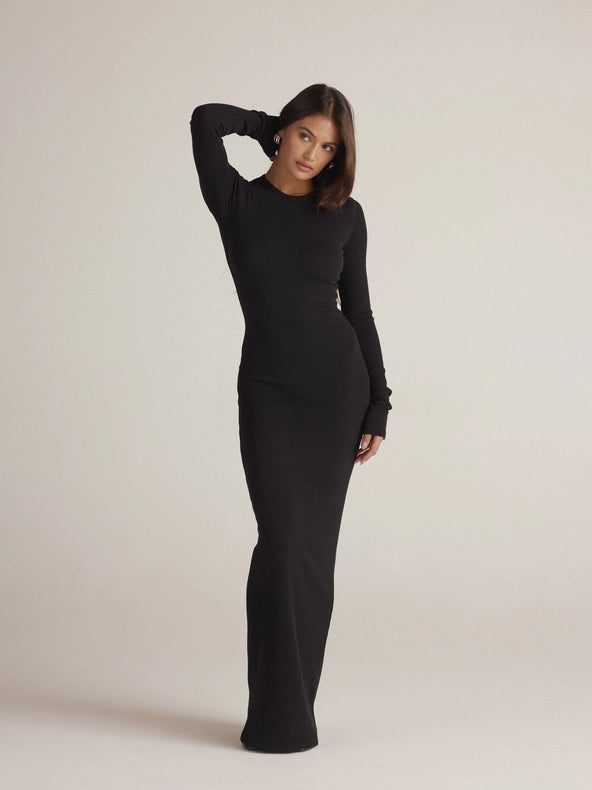 Tiana Maxi-Shirt Dress-CLYQUE-L-Black-Urbanheer