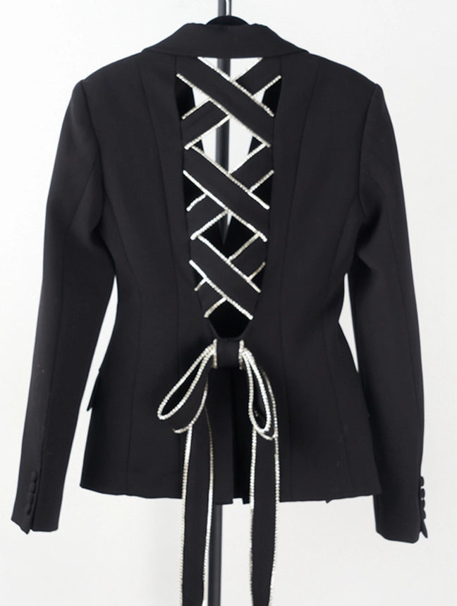 Tie Back Chic Blazer-Blazer-Luxe & Leather by Madonna & Co-S-Urbanheer