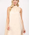 Tie Back Halter Neck Satin A-Line Dress CHAMPAGNE-Dress-FATE-S-CHAMPAGNE-Urbanheer