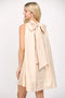 Tie Back Halter Neck Satin A-Line Dress CHAMPAGNE-Dress-FATE-S-CHAMPAGNE-Urbanheer