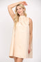 Tie Back Halter Neck Satin A-Line Dress CHAMPAGNE-Dress-FATE-S-CHAMPAGNE-Urbanheer