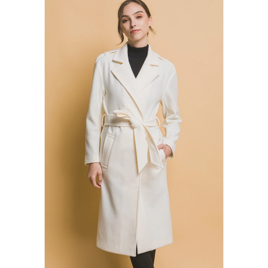 Tie Front Trench Coat IVORY-Trench Coat-Apolline-S-IVORY-Urbanheer