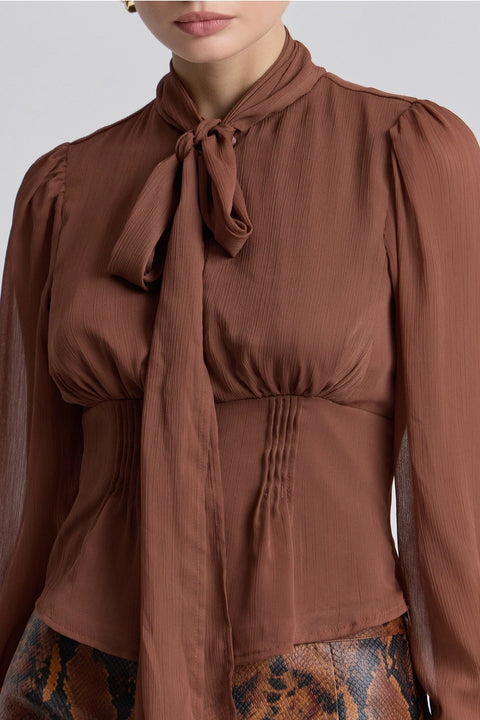 Tie-Neck Chiffon Blouse