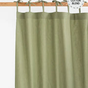 Tie Top Linen-Cotton Curtain Panel (1 Pcs) in Sage-Curtain-MagicLinen-53 x 64" / 135 x 163 cm-Sage-Urbanheer