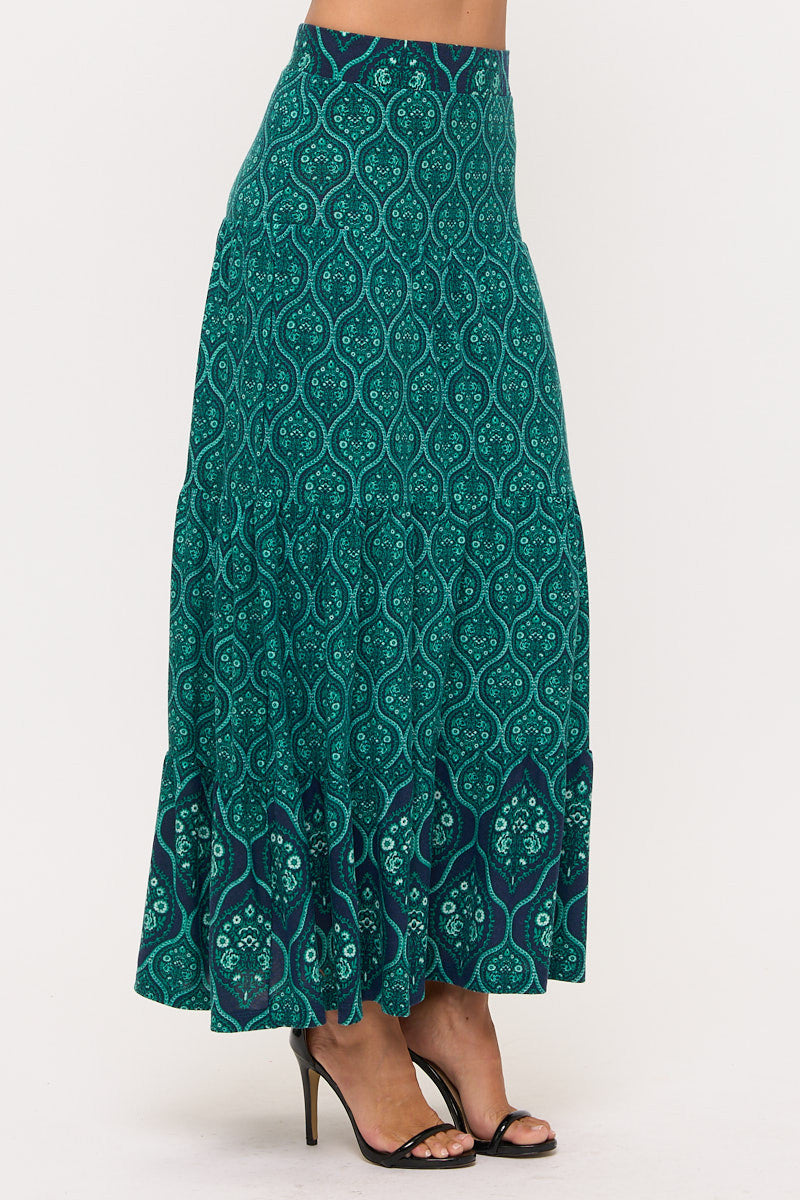Tiered Jersey Maxi Skirt-1