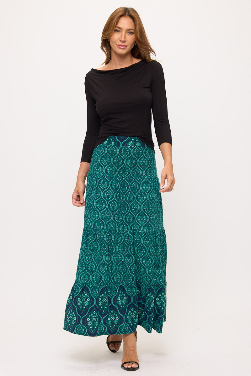 Tiered Jersey Maxi Skirt-4