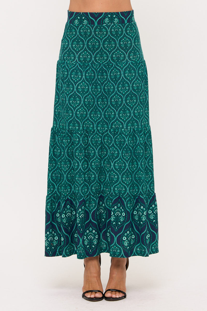 Tiered Jersey Maxi Skirt-0