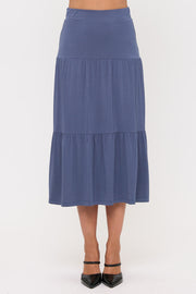 Tiered Jersey Midi Skirt-0