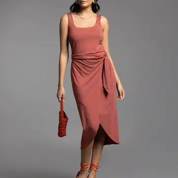 Ties Waist Wrap Dress - Aubrielle Dres
