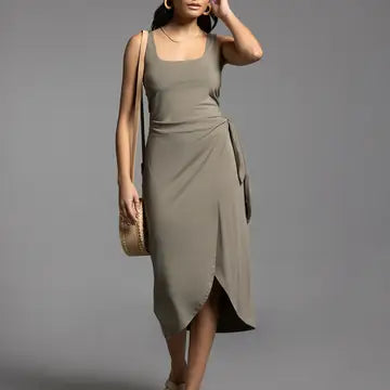 Ties Waist Wrap Dress - Aubrielle Dres