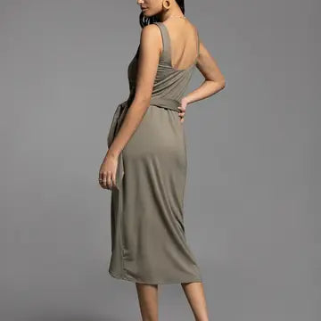 Ties Waist Wrap Dress - Aubrielle Dres