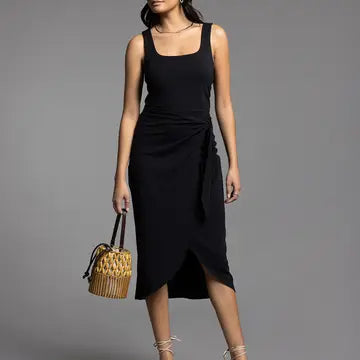 Ties Waist Wrap Dress - Aubrielle Dres