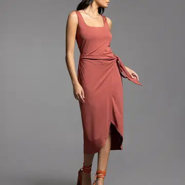 Ties Waist Wrap Dress - Aubrielle Dres