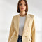Timeless Fitted Double-Breasted Suit Jacket with Gold Buttons Beige-Jacket-Attentif Paris-S-Beige-Urbanheer