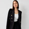 Timeless Fitted Double-Breasted Suit Jacket with Gold Buttons Black-Jacket-Attentif Paris-S-Black-Urbanheer