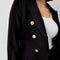 Timeless Fitted Double-Breasted Suit Jacket with Gold Buttons Black-Jacket-Attentif Paris-S-Black-Urbanheer