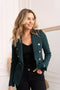 Timeless Fitted Double-Breasted Suit Jacket with Gold Buttons Bottle Green-Jacket-Attentif Paris-S-Bottle Green-Urbanheer