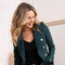 Timeless Fitted Double-Breasted Suit Jacket with Gold Buttons Bottle Green-Jacket-Attentif Paris-S-Bottle Green-Urbanheer