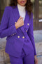 Timeless Fitted Double-Breasted Suit Jacket with Gold Buttons Violet-Jacket-Attentif Paris-S-Violet-Urbanheer