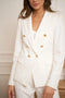 Timeless Fitted Double-Breasted Suit Jacket with Gold Buttons White-Jacket-Attentif Paris-S-White-Urbanheer