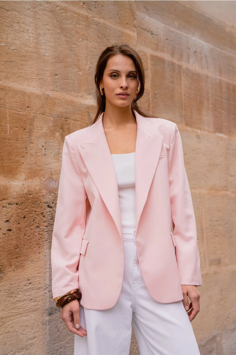 Timeless Structured Jacket with Fold-Down Officer Collar