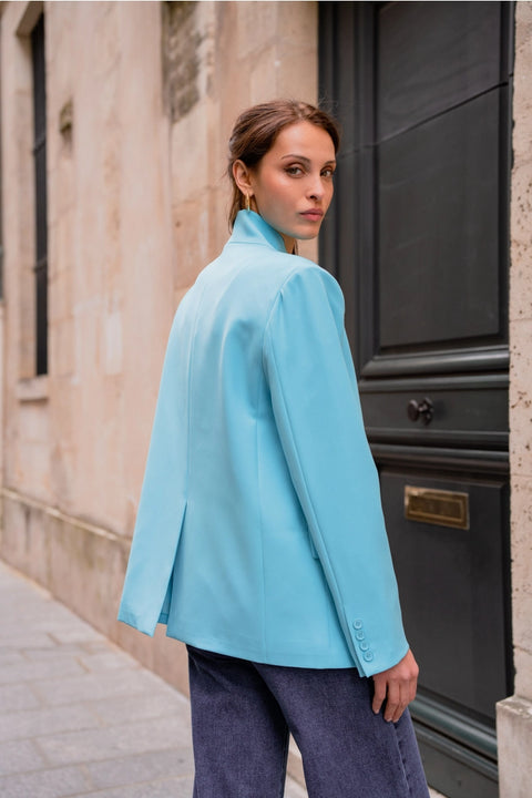 Timeless Structured Jacket with Fold-Down Officer Collar