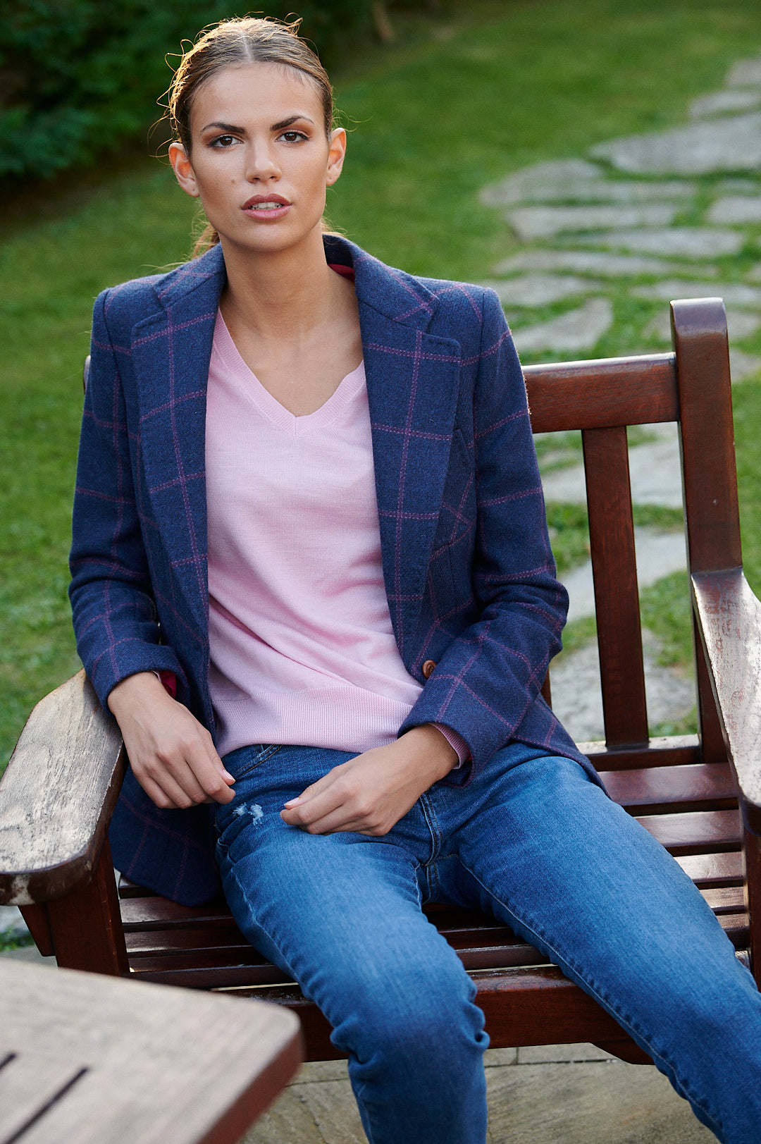 Timeless and elegant blazer EVELYN SLIM FIT BLUE-Blazers-Henry Arroway-XXS-BLUE-Urbanheer