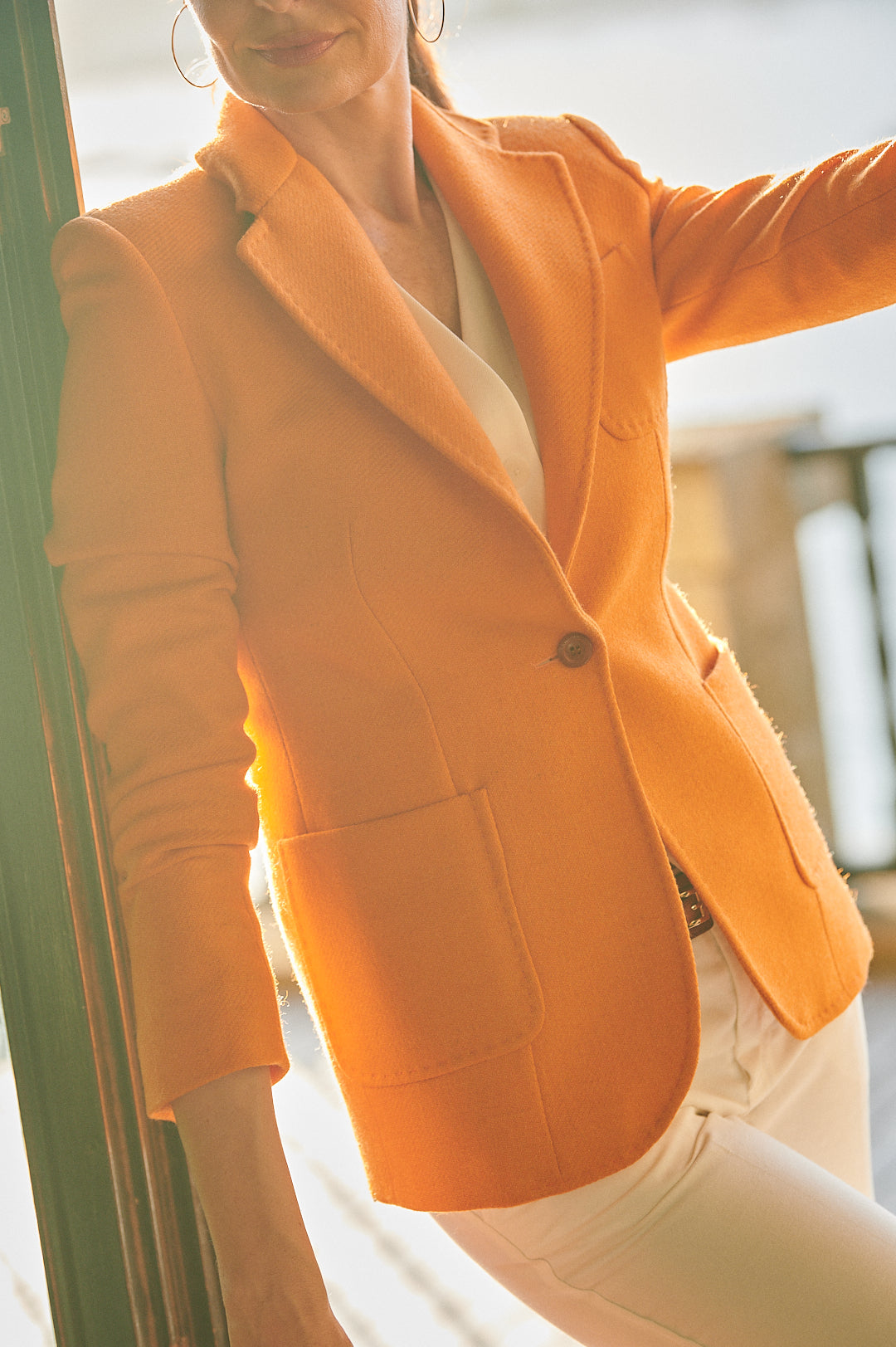 Timeless and elegant blazer EVELYN SLIM FIT ORANGE-Blazers-Henry Arroway-XXS-ORANGE-Urbanheer