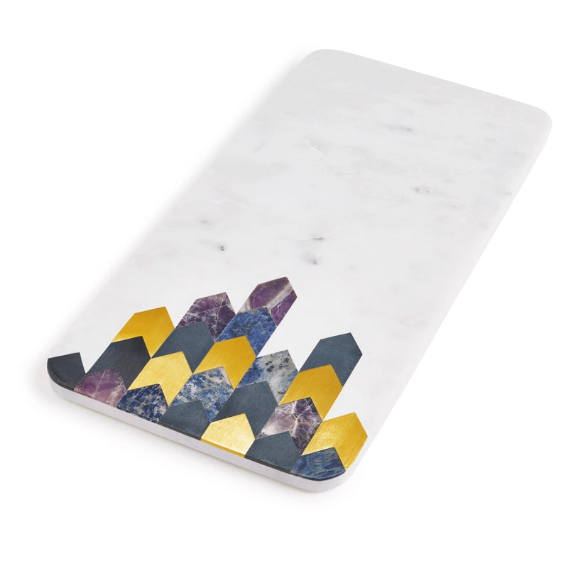 Tirana Marble Serving Board-Serving Board-GAURI KOHLI-18.0" x 9.0" inches-Urbanheer