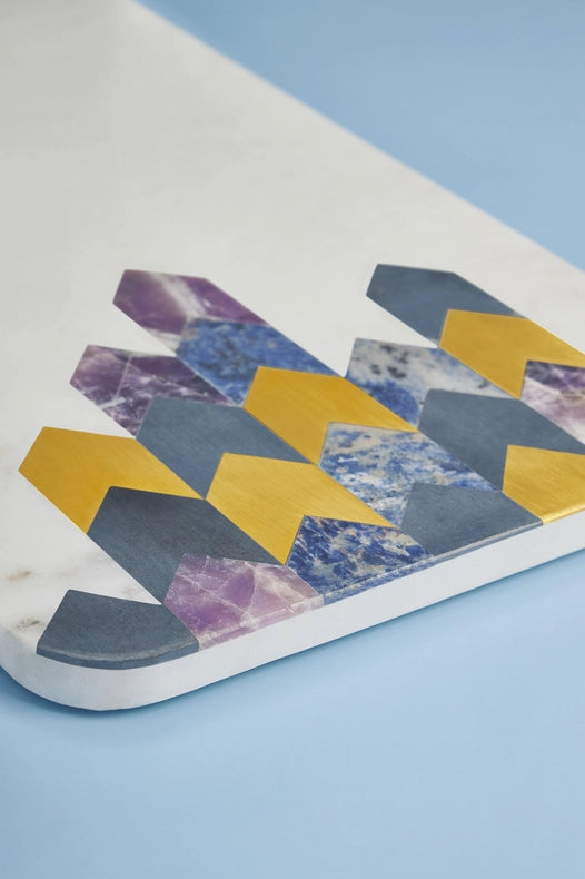 Tirana Marble Serving Board-Serving Board-GAURI KOHLI-18.0" x 9.0" inches-Urbanheer
