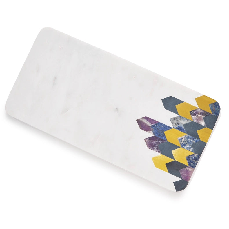 Tirana Marble Serving Board-Serving Board-GAURI KOHLI-18.0" x 9.0" inches-Urbanheer