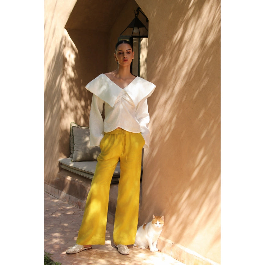 Today Linen Pants SS25-Pants-Dor Raw Luxury-XS-Olivine-Urbanheer