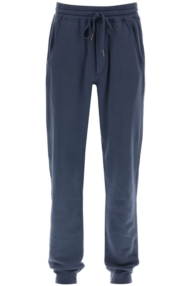 Tom ford joggers in fleece-back cotton-men > clothing > trousers > joggers-Tom Ford-50-Blue-Urbanheer