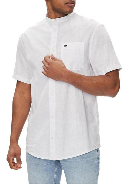Tommy Hilfiger Jeans Men Shirt-Clothing Shirts-Tommy Hilfiger Jeans-white-S-Urbanheer