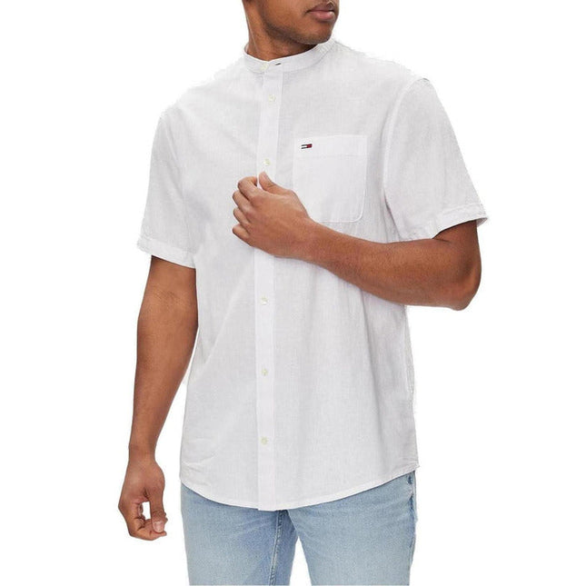 Tommy Hilfiger Jeans Men Shirt-Clothing Shirts-Tommy Hilfiger Jeans-white-S-Urbanheer