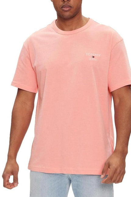 Tommy Hilfiger Jeans Men T-Shirt-Clothing T-shirts-Tommy Hilfiger Jeans-pink-3-S-Urbanheer
