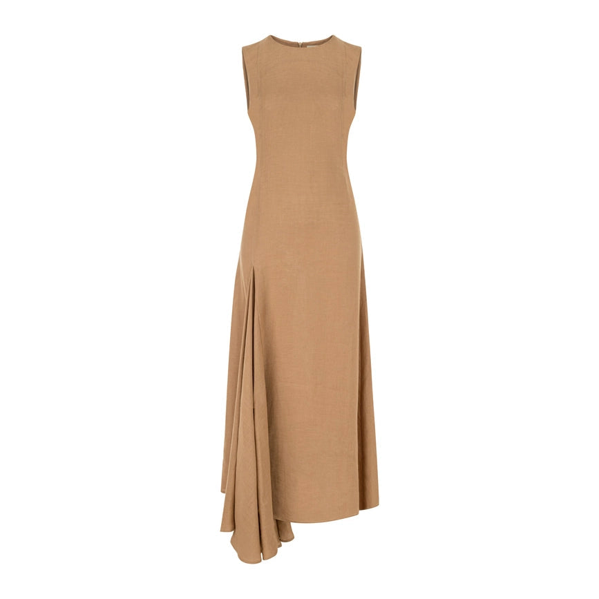 Tomorrow Linen Dress-Dress-Dor Raw Luxury-XS-Camel-Urbanheer