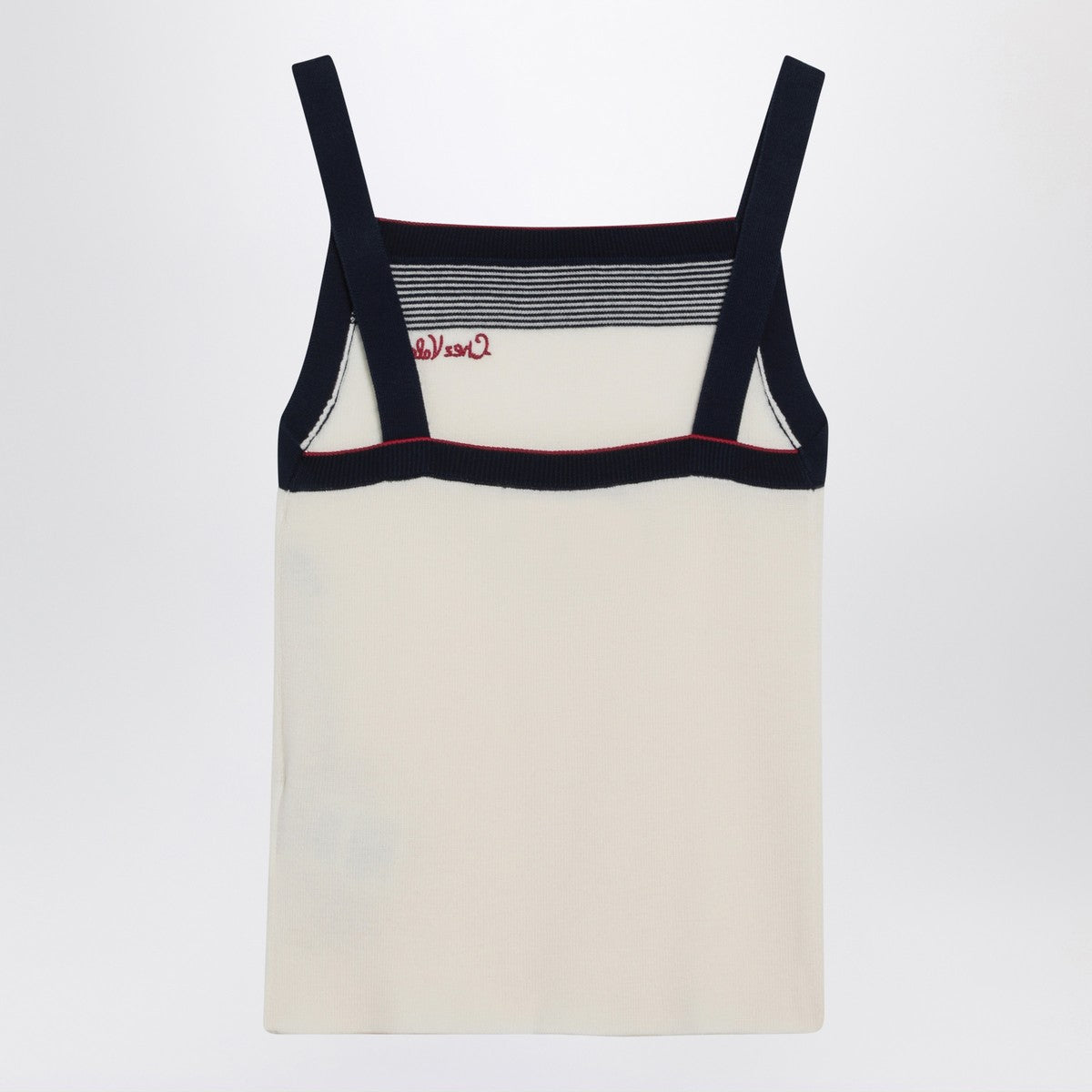 Top with Chez Valentino embroidery in wool