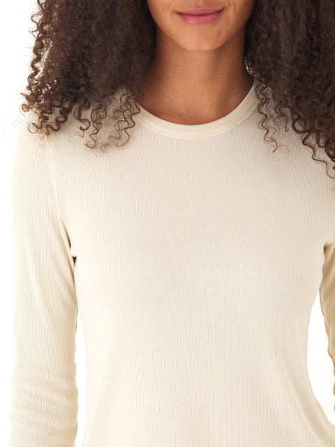 Torri Feather Rib Long Sleeve Crew Tee