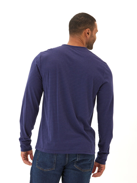 Torryn Triblend Stripe Jersey Long Sleeve Contrast Henley