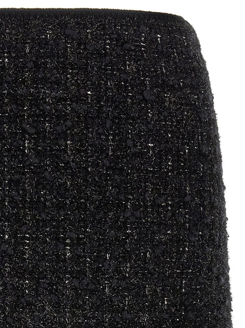 Tory Burch Black Metallic Tweed Skirt