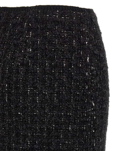 Tory Burch Black Metallic Tweed Skirt